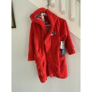 Disney Store Mickey Mouse and Friends Fleece Bathrobe Hooded Size 7/8 NWT